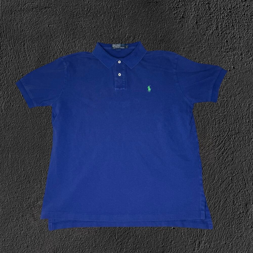 Vintage 90s Polo Ralph Lauren Navy With Green Logo Polo